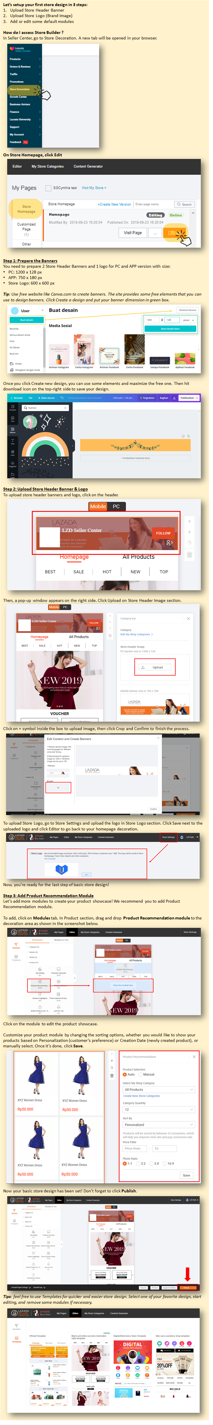 Setup your first Store Design Lazada Seller Center