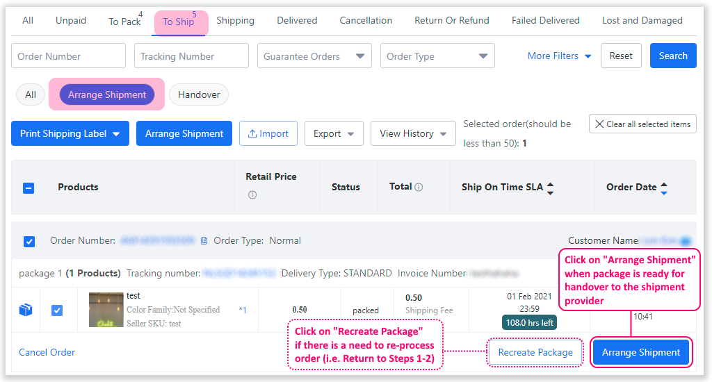 Seller Center Manage Your Orders Lazada Sg Lazada Seller Center