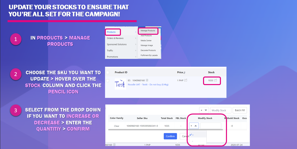 How to Replenish Your Stocks and Promotions Lazada Seller Center