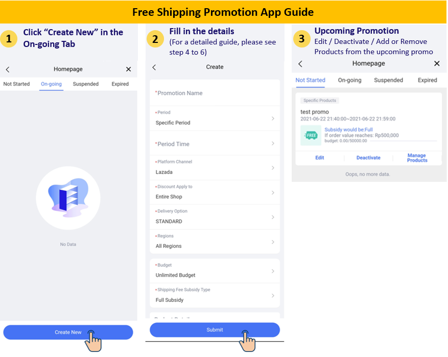 Guide To Create Free Shipping On App Lazada Seller Center