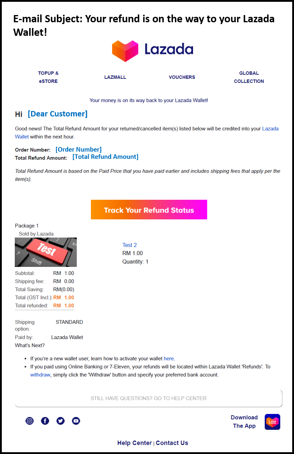 Help Center Refund Lazada My