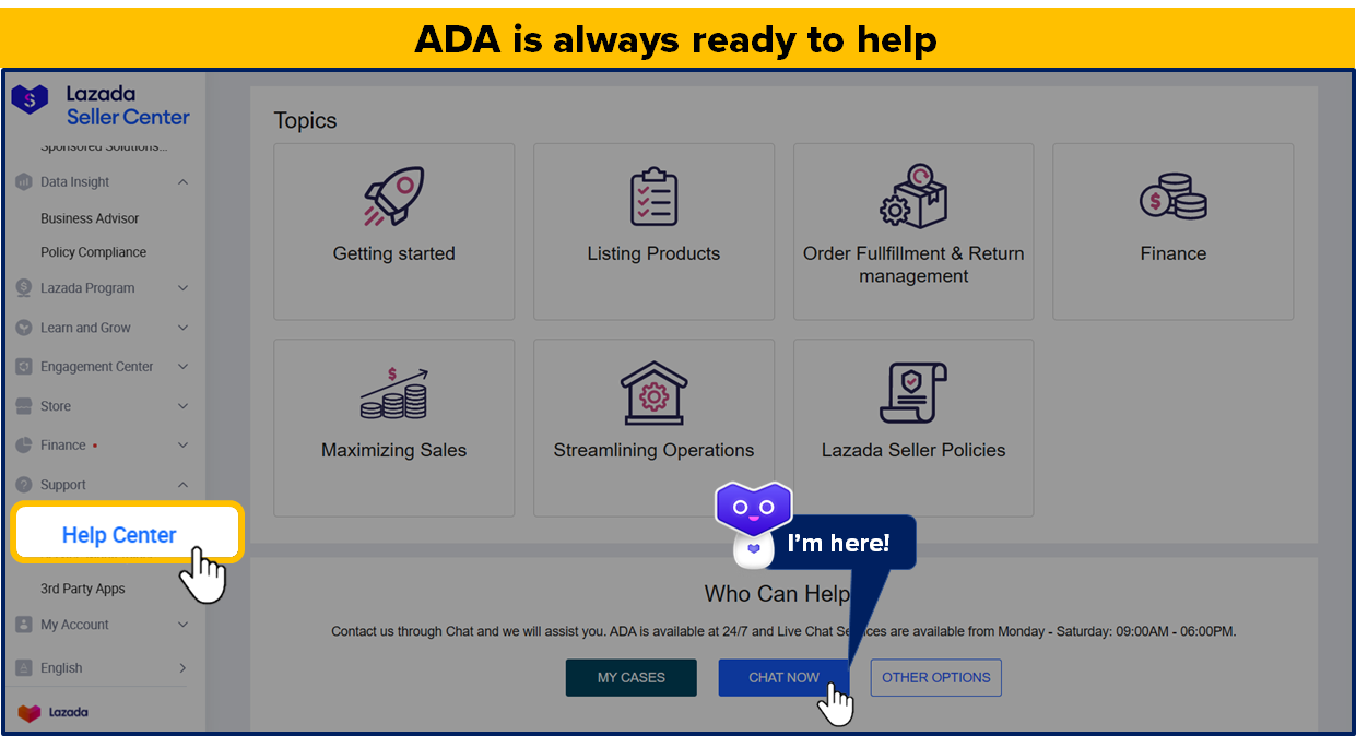 Get To Know Ada Your Virtual Assistant Lazada Seller Center