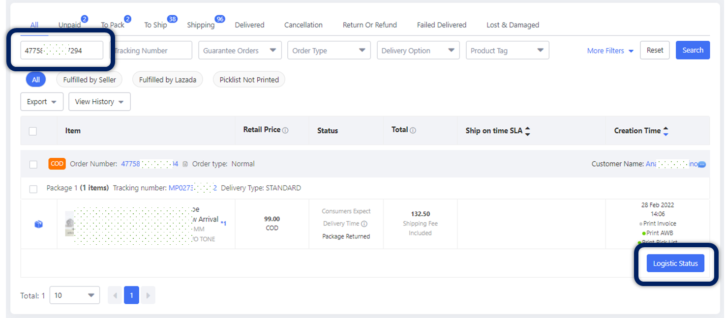 How can I request for the copy of Proof of Return? Lazada Seller Center