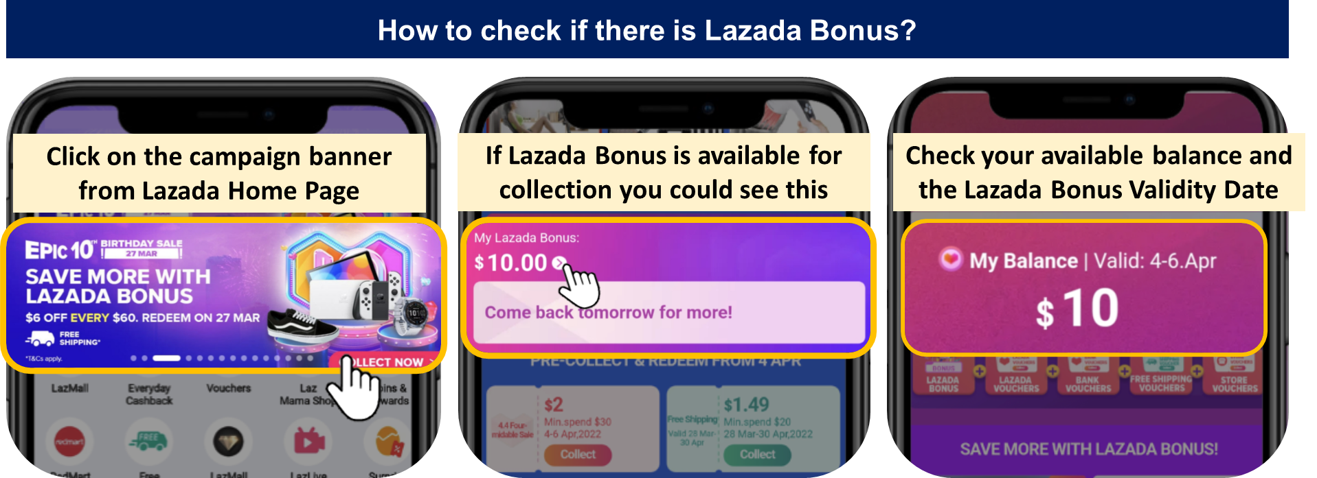 How to redeem lazada bonus