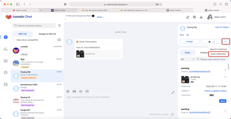 How to Block Buyer IM Chat? Lazada Seller Center
