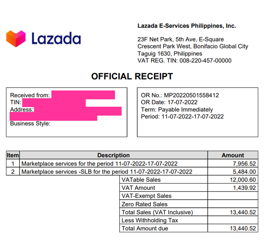 Official Receipt Lazada Seller Center   Kc Oss 1666058275564 Image 