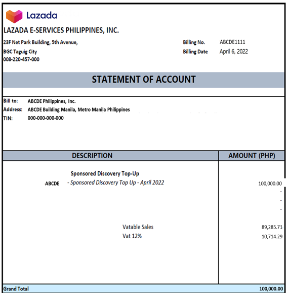 Taxes on Sponsored Solutions| Lazada Seller Center