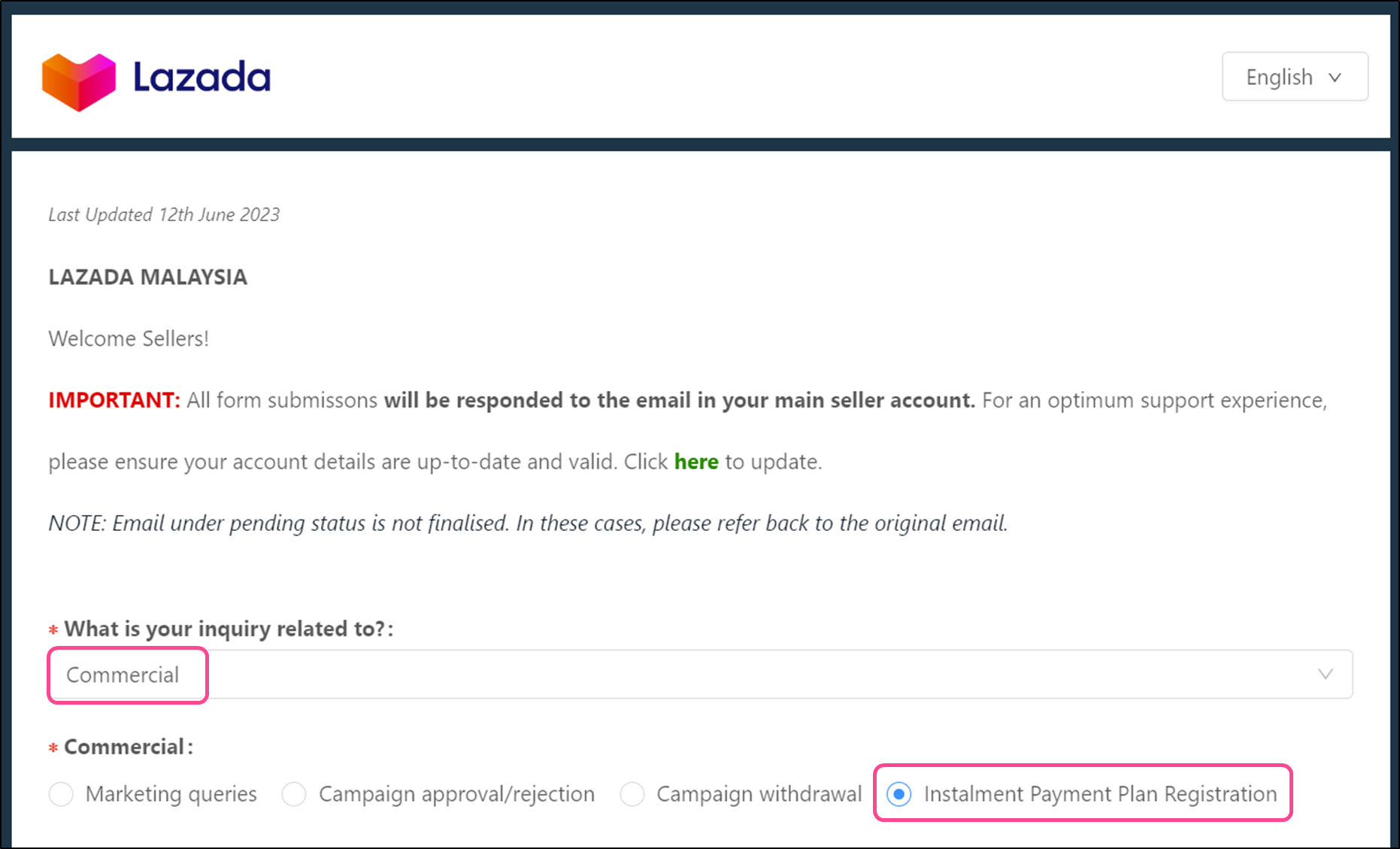 Seller Funded Instalment Payment Plan (IPP) Lazada Seller Center