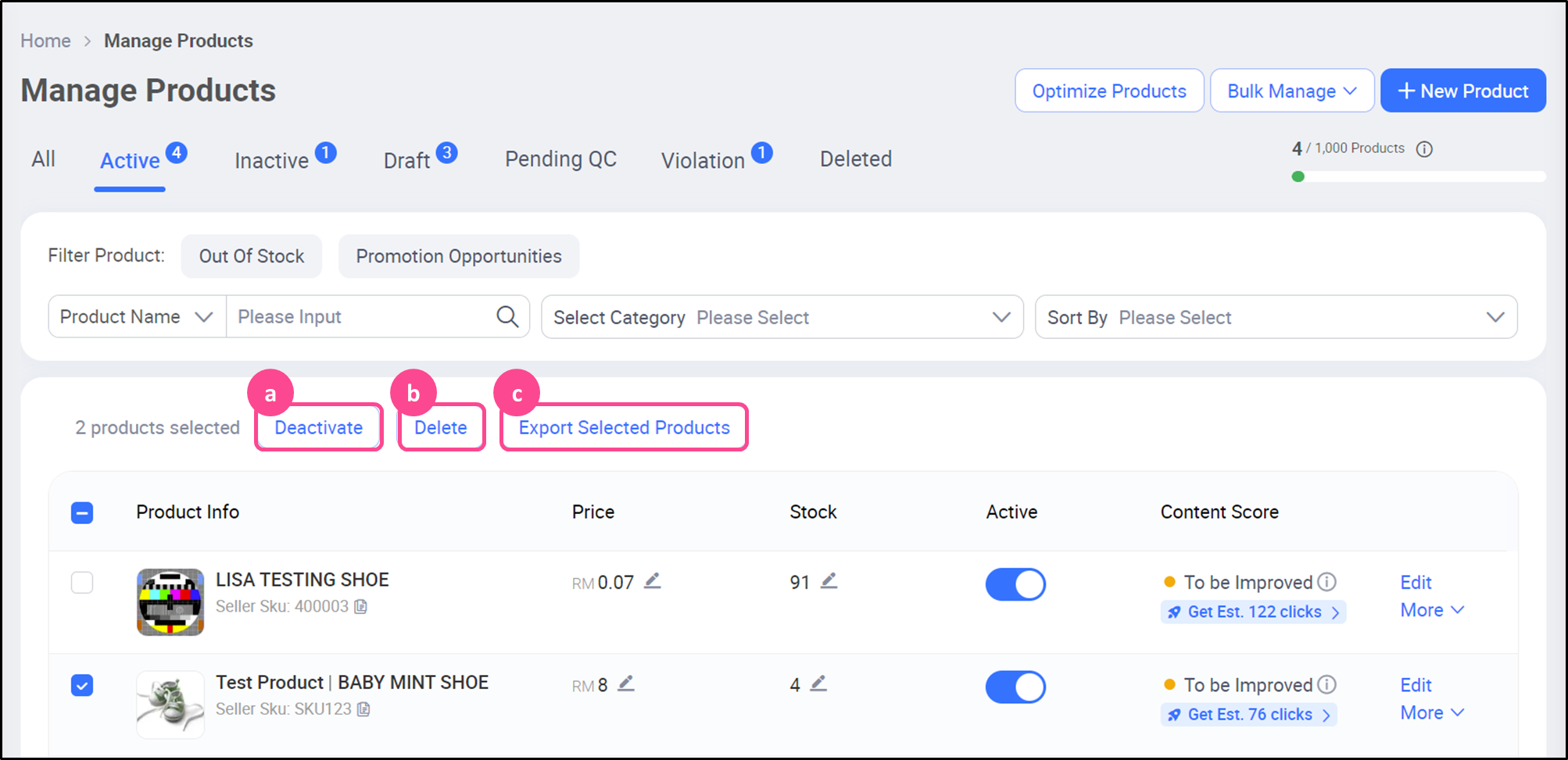 Product Management Page - Basic Functions| Lazada Seller Center
