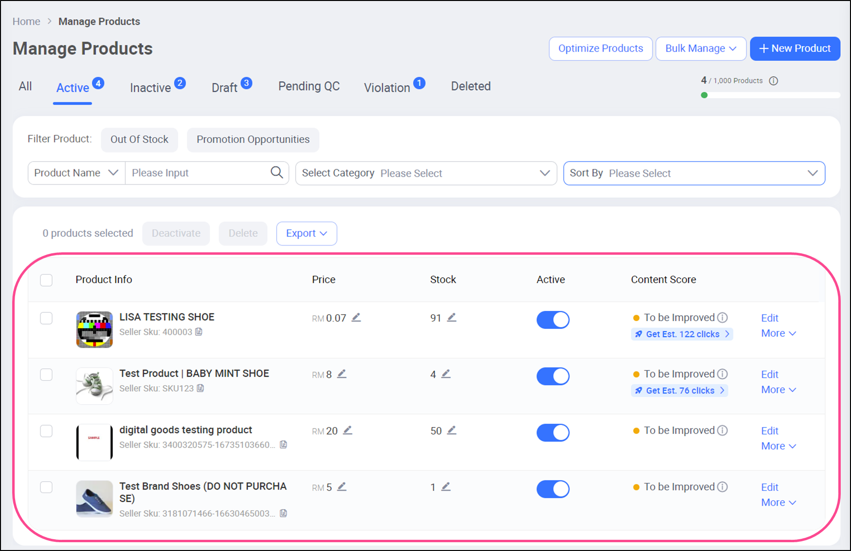 Product Management - Product Information Display| Lazada Seller Center
